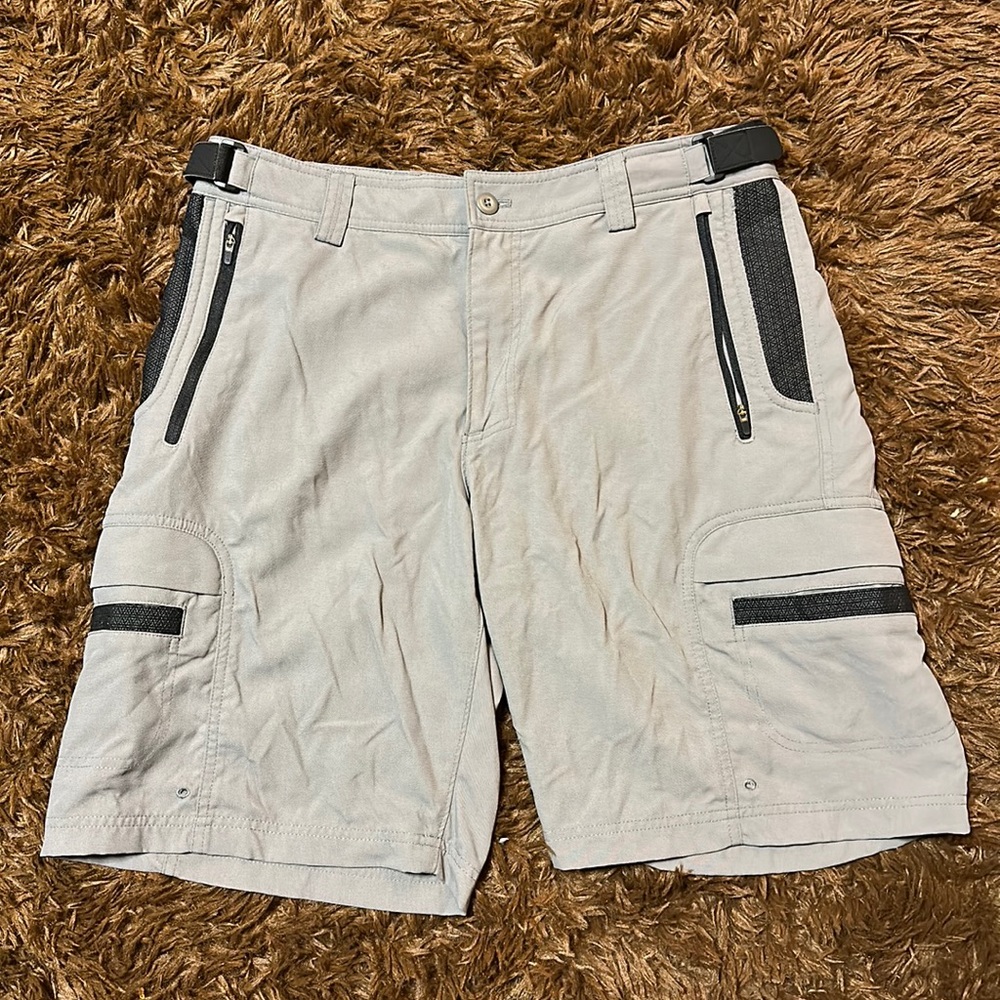 Men’s L.L. Bean, HIKING shorts, Gray OUTDOORS Camping Fishing SPORTS Cargo 34 W